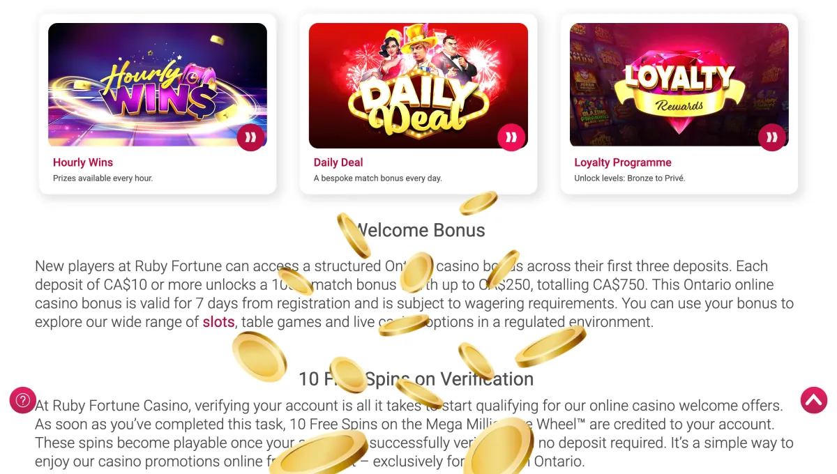Bonuses and Promotions at Ruby Fortune Casino