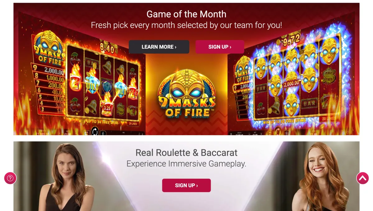 Play slots and live games at Ruby Fortune Casino